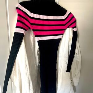 Mini dress with stripes